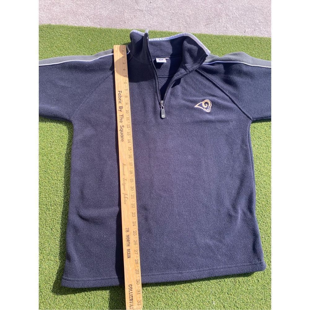 Vintage LA St Louis Rams Mens Medium Quarter Zip Fleece Jacket Pullover Blue Poc - Picture 5 of 6